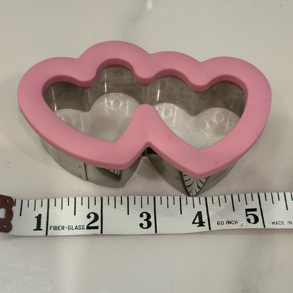 Pink Heart Cookie Cutter , Metal